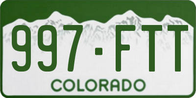 CO license plate 997FTT