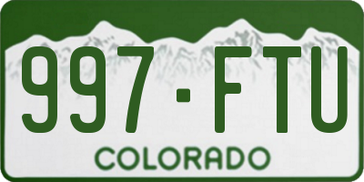 CO license plate 997FTU
