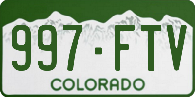 CO license plate 997FTV