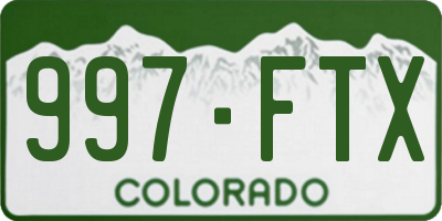CO license plate 997FTX