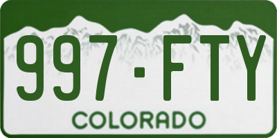 CO license plate 997FTY