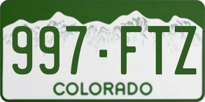 CO license plate 997FTZ