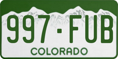 CO license plate 997FUB