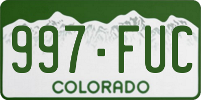 CO license plate 997FUC