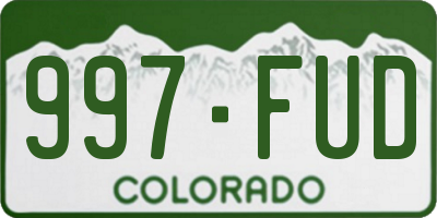 CO license plate 997FUD