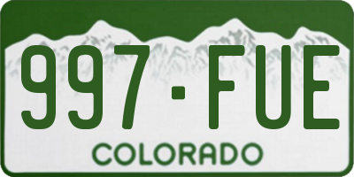 CO license plate 997FUE