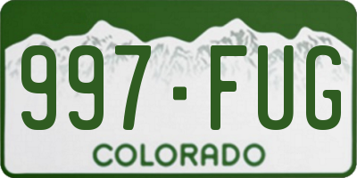CO license plate 997FUG