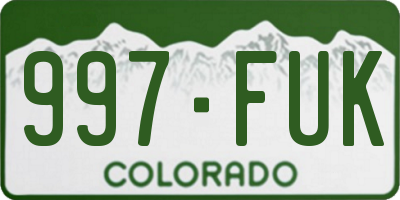 CO license plate 997FUK