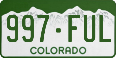 CO license plate 997FUL