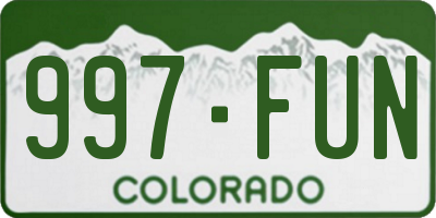 CO license plate 997FUN