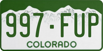 CO license plate 997FUP