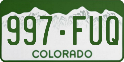 CO license plate 997FUQ