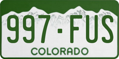 CO license plate 997FUS