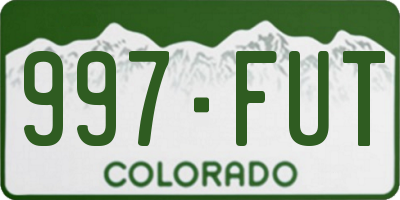 CO license plate 997FUT