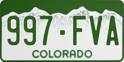 CO license plate 997FVA