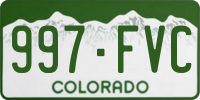 CO license plate 997FVC