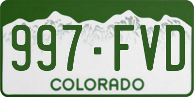 CO license plate 997FVD