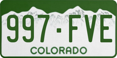 CO license plate 997FVE