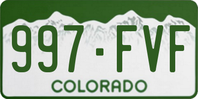 CO license plate 997FVF