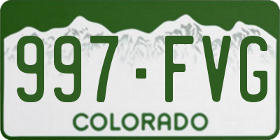 CO license plate 997FVG