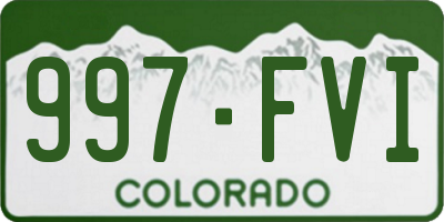 CO license plate 997FVI