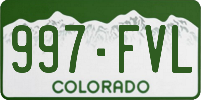 CO license plate 997FVL