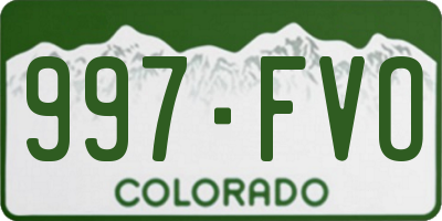 CO license plate 997FVO