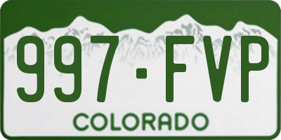 CO license plate 997FVP