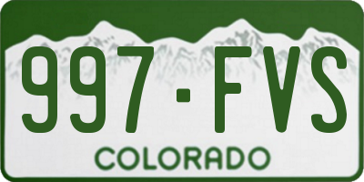 CO license plate 997FVS