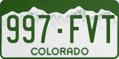 CO license plate 997FVT