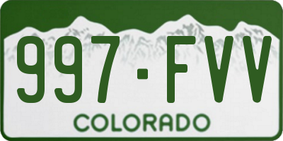 CO license plate 997FVV