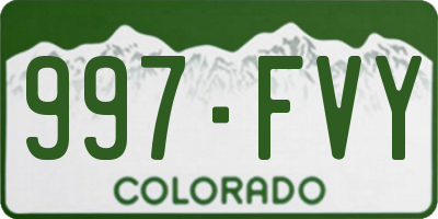 CO license plate 997FVY