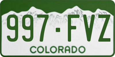 CO license plate 997FVZ