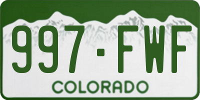 CO license plate 997FWF