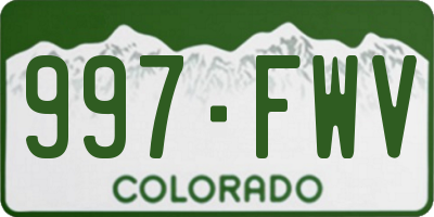 CO license plate 997FWV