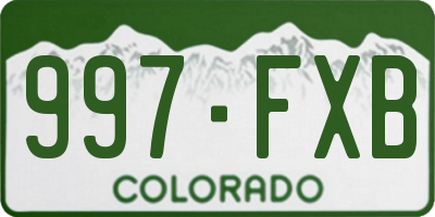 CO license plate 997FXB