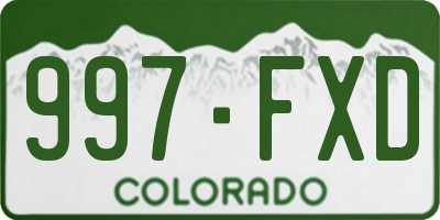 CO license plate 997FXD