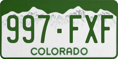 CO license plate 997FXF