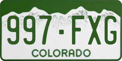 CO license plate 997FXG