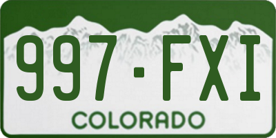 CO license plate 997FXI
