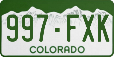 CO license plate 997FXK