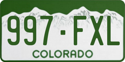 CO license plate 997FXL