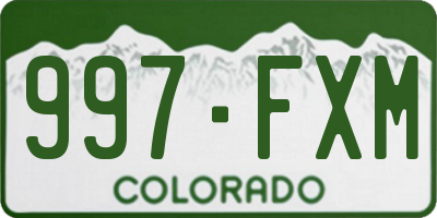 CO license plate 997FXM