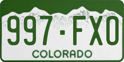 CO license plate 997FXO