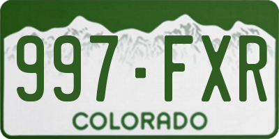 CO license plate 997FXR