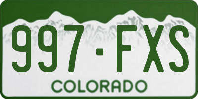 CO license plate 997FXS