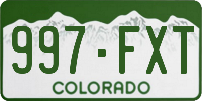 CO license plate 997FXT