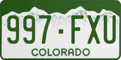 CO license plate 997FXU