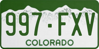 CO license plate 997FXV