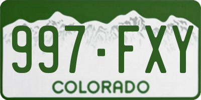 CO license plate 997FXY